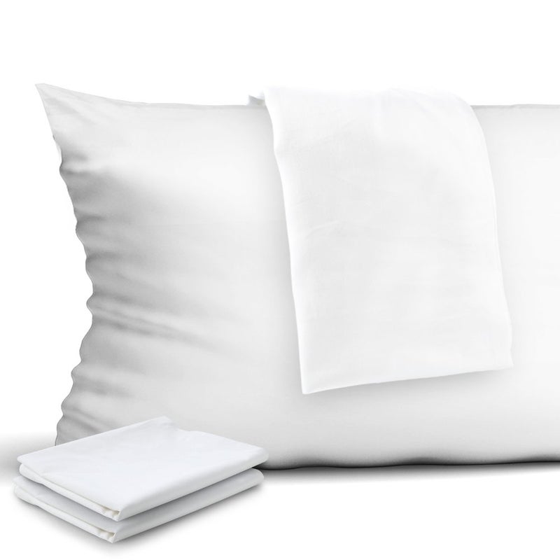 CAROMIO 4-Pack Zippered Pillowcases, Premium 400 Thread Count 100% Egyptian Cotton White Pillow Protectors Pillow Cover (King 20x36) - Image 1